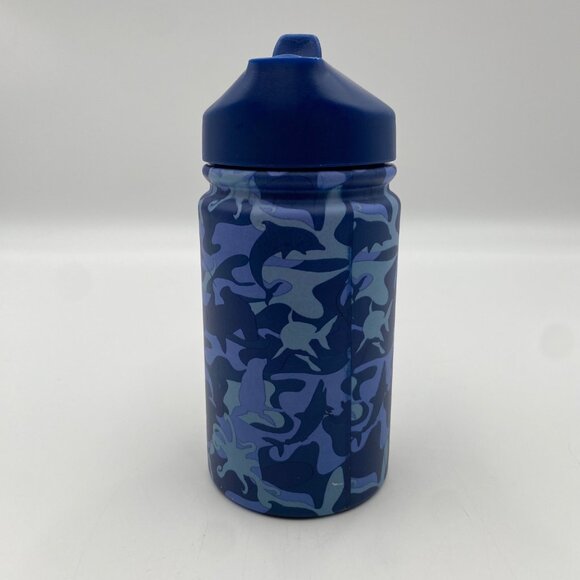 Seaworld Stainless Steel Water Bottle Blue Camo Camouflage Sea Animals Life - Picture 2 of 9